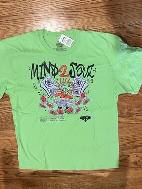 Zumiez Men's Lime Green 'Mind 2 Soul' Graphic Tee
